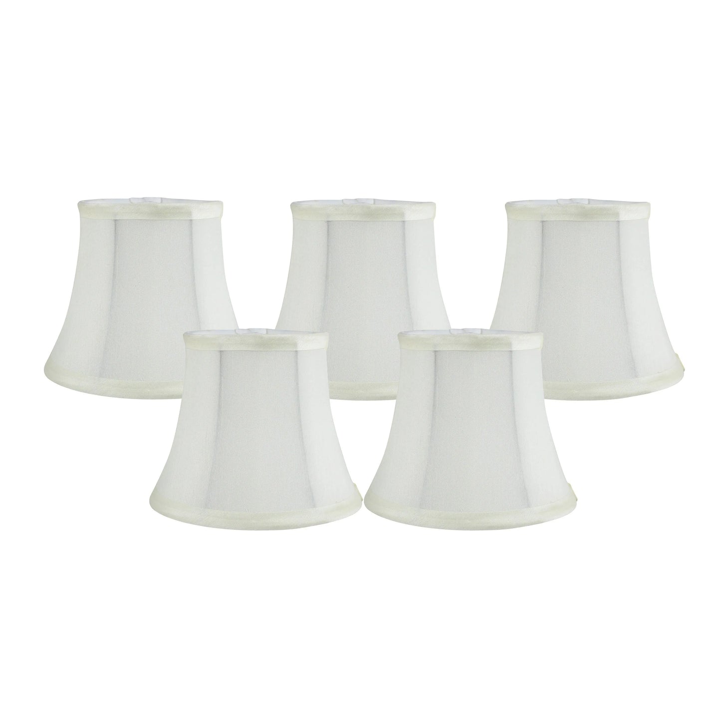 Meriville Faux Silk Clip On Chandelier Lamp Shades, 4-inch by 6-inch by 5-inch, Bell shape