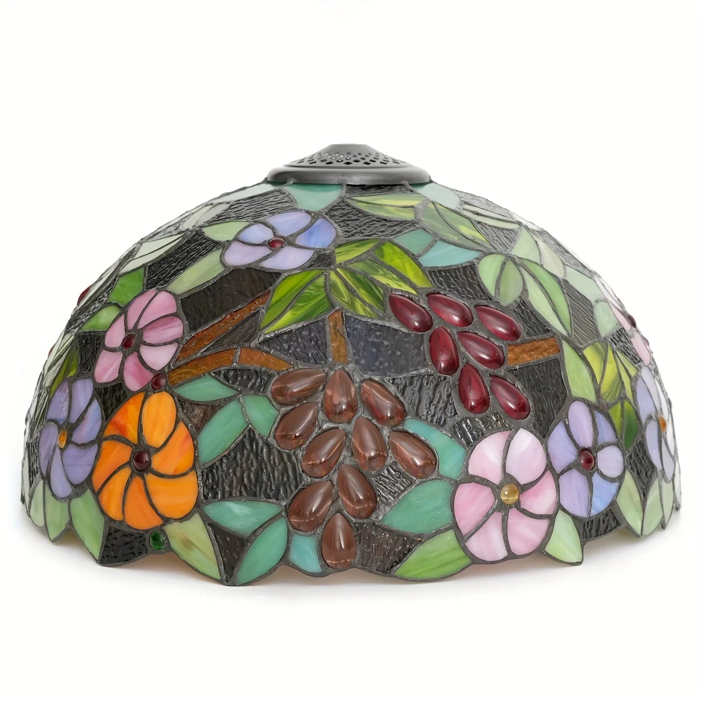 16-Inch Rose Stained Glass Lampshade Replacement