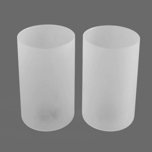 [Frosted Glass Shade] 2 Pack Frosted Glass Lamp Shade - Accessory Glass Fixture Replacement Globe or Lampshade - 1-5/8 Inch Fitter Opening - Adrianas Specialty Lamp Shades