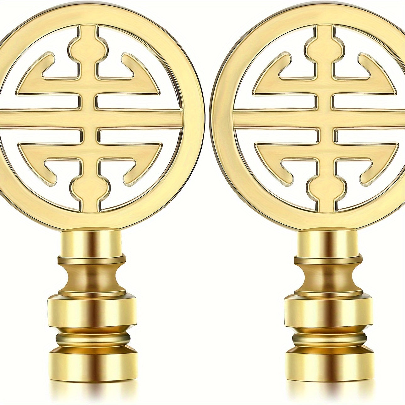 Set of 2 Polished Metal Lamp Finials - Adrianas Specialty Lamp Shades