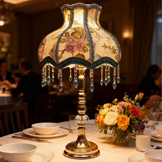 Luxury Floral & Bird Print Lampshade with Tassel Trim