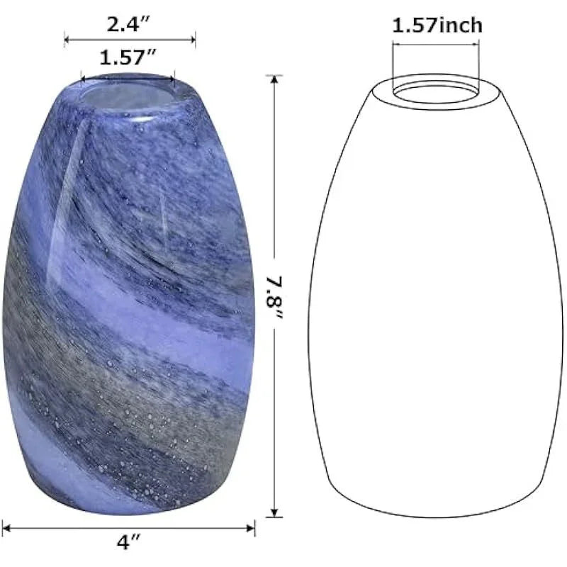 GO&SO Ocean-Blue Gradient Glass Art Lamp Shade