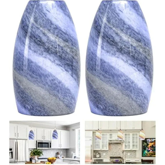 GO&SO Ocean-Blue Gradient Glass Art Lamp Shade