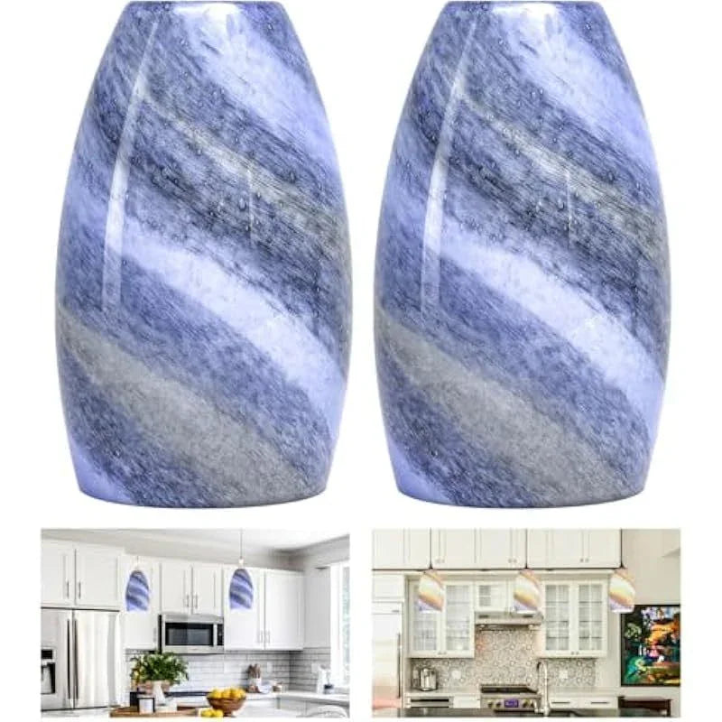 GO&SO Ocean-Blue Gradient Glass Art Lamp Shade