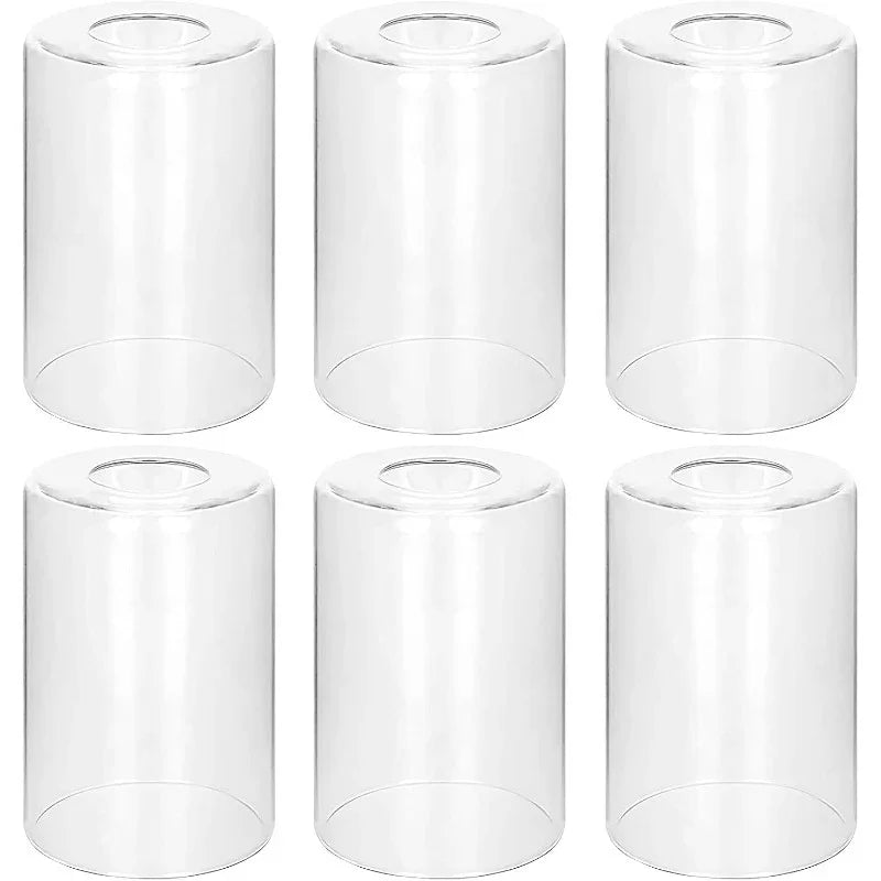 6-Pack Modern Polished Finish Glass Cylinder Lampshades