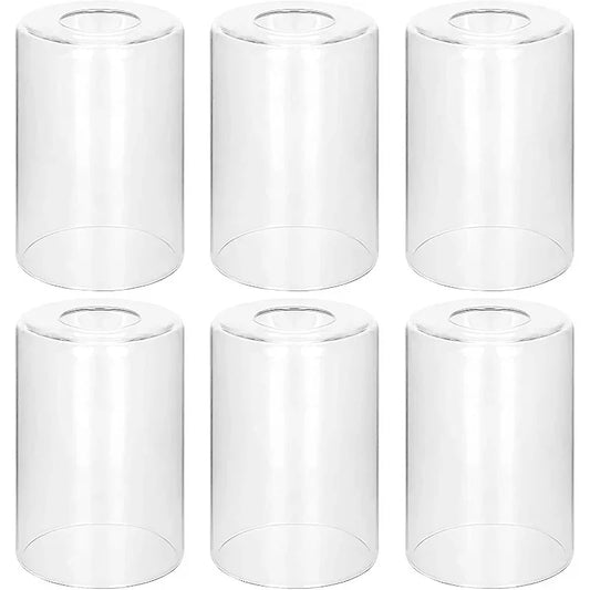 6-Pack Modern Polished Finish Glass Cylinder Lampshades