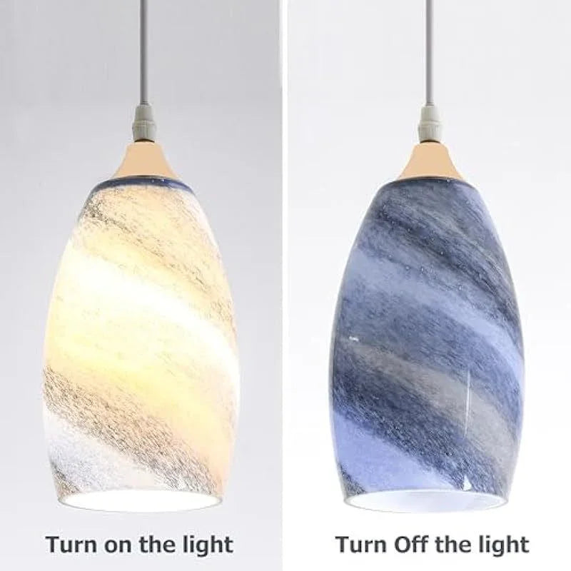 GO&SO Ocean-Blue Gradient Glass Art Lamp Shade