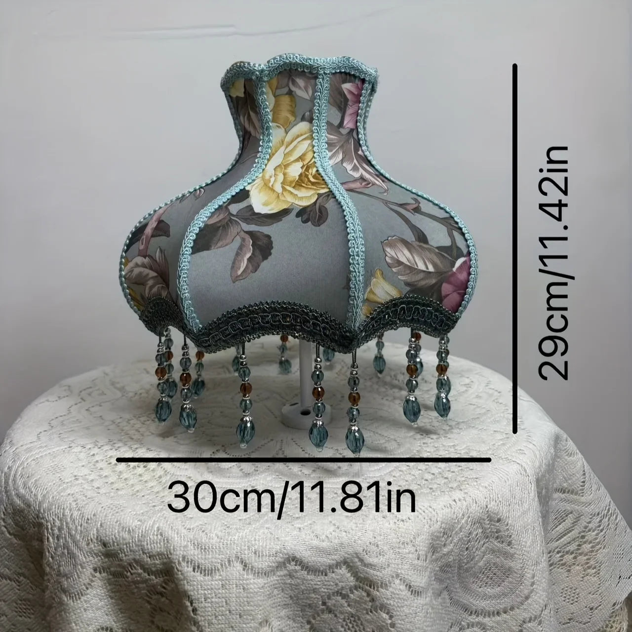 Retro Style Fabric Lampshade with Floral Pattern