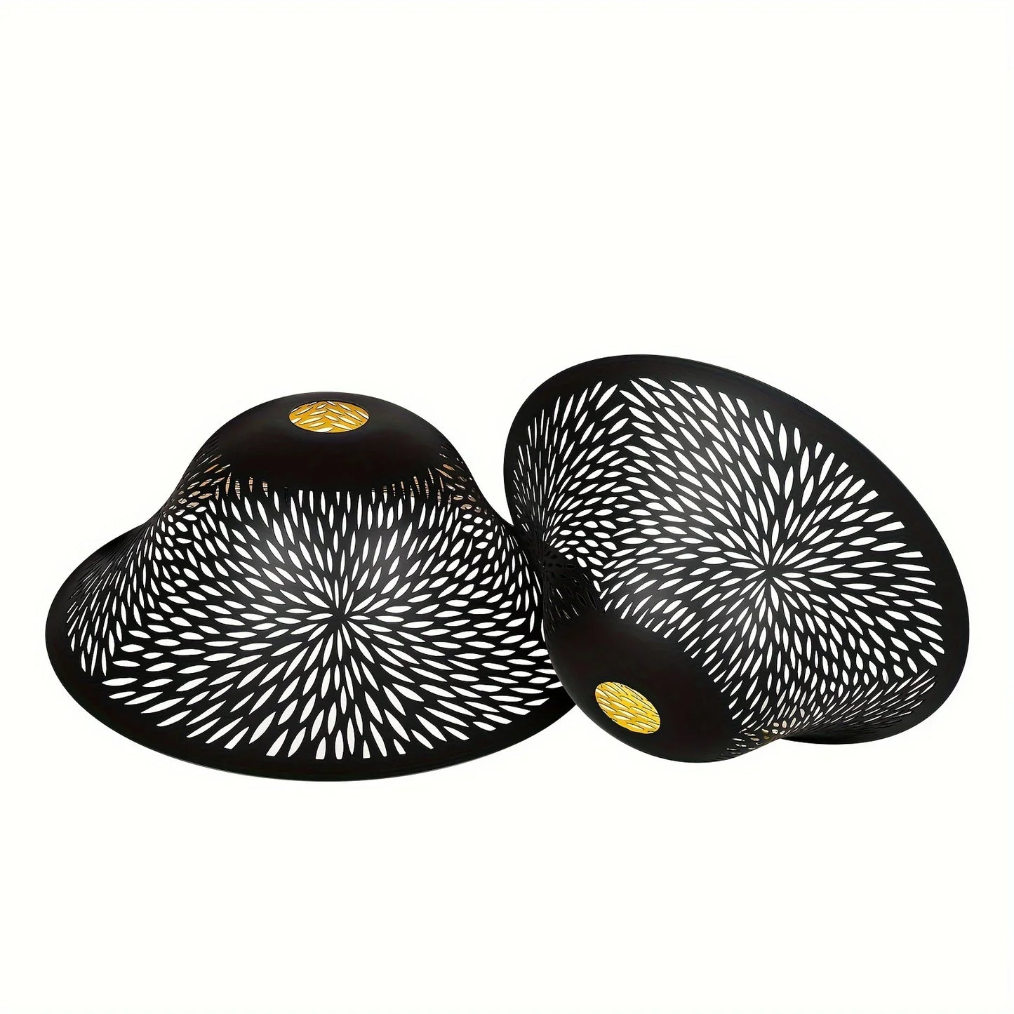 2pcs 12.2*7.5*4.9" About 2.9 Pounds/set Black Outside And Golden Daisy Inside