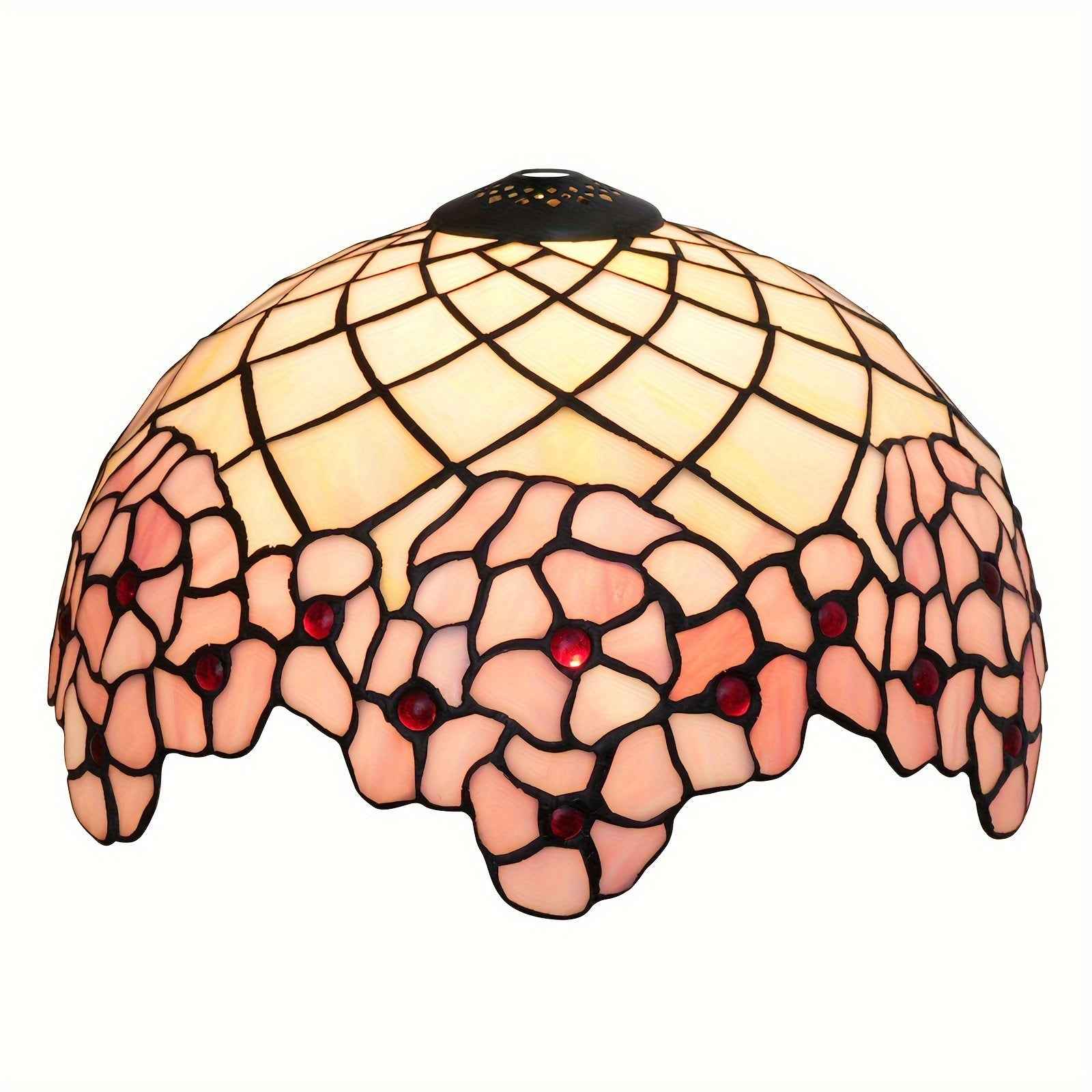 12 Pink Cherry Blossom Tiffany Stained Glass Lamp Shade