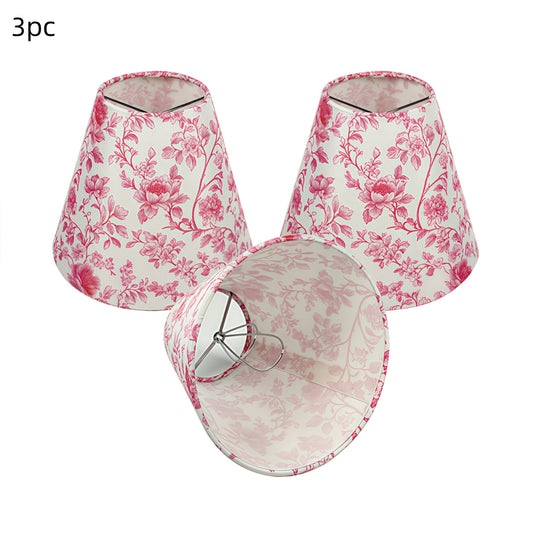3/6pcs Pink & White Floral Empire Chandelier Shades