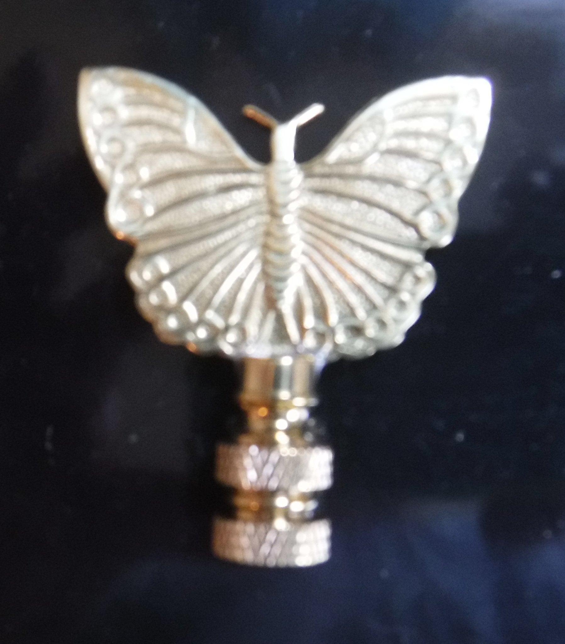 59507 Brass Butterfly Finials lamp-finials Adrianas Specialty Lamp Shades