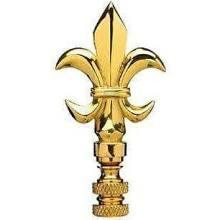 59541 Fleur De Lies Brass Finials lamp-finials Adrianas Specialty Lamp Shades