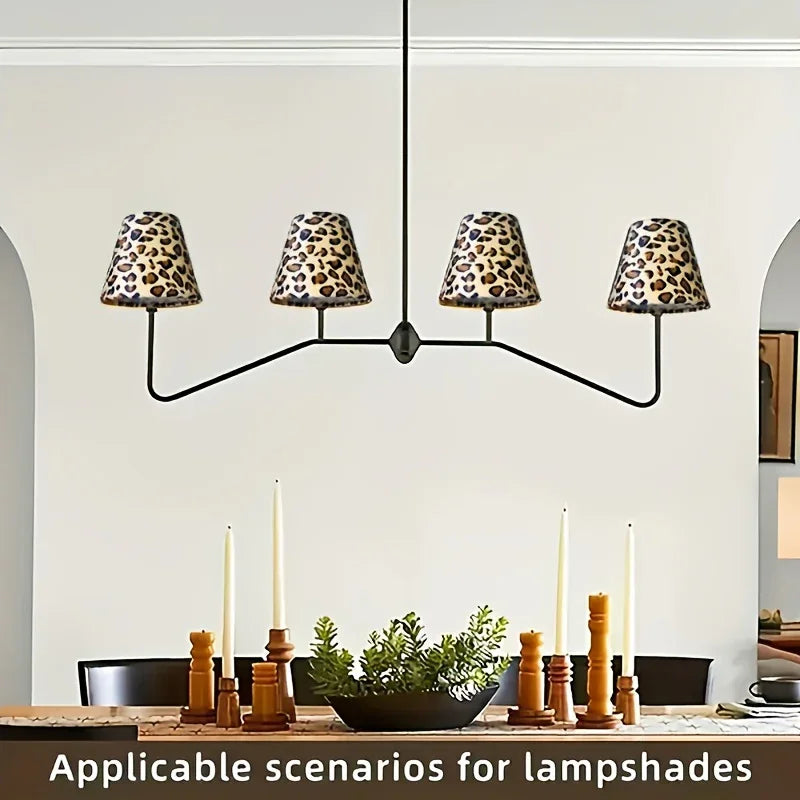 3/6pcs Leopard Print Clip-On Lampshade