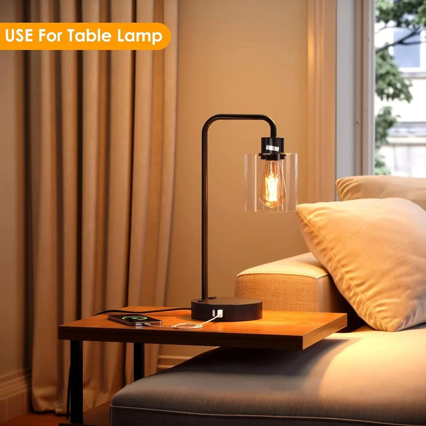 6-Pack Modern Polished Finish Glass Cylinder Lampshades