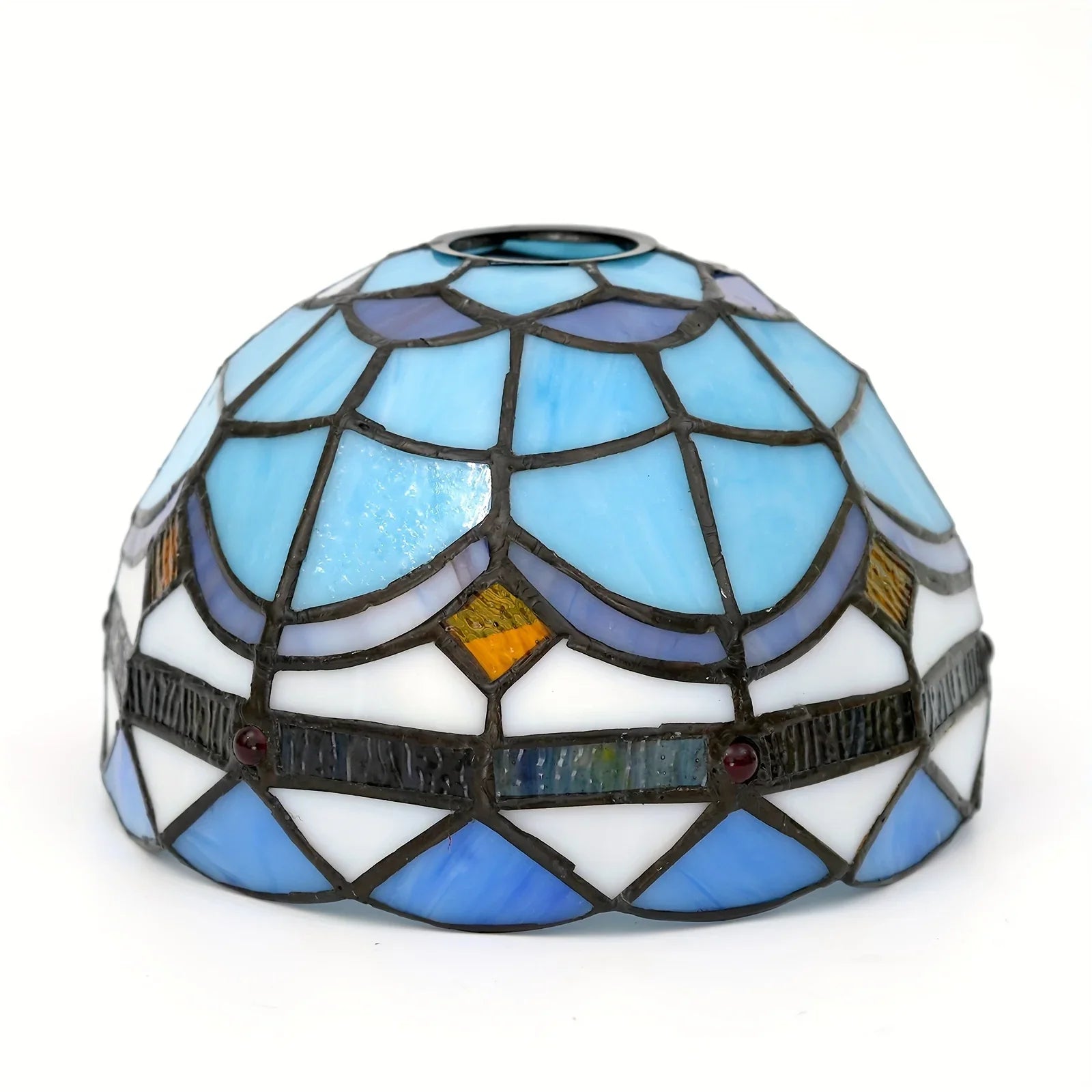 Lampshade Replacement Only, 8 Inch Stained Glass Blue Dragonfly