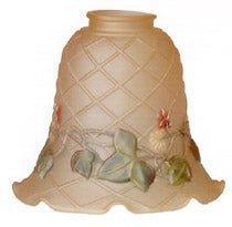 61935 Champagne With Green Leaves Red Berries pendant-lampshades, reverse-painted-lamp-shades, pendant-lamp-shades Adrianas Specialty Lamp Shades