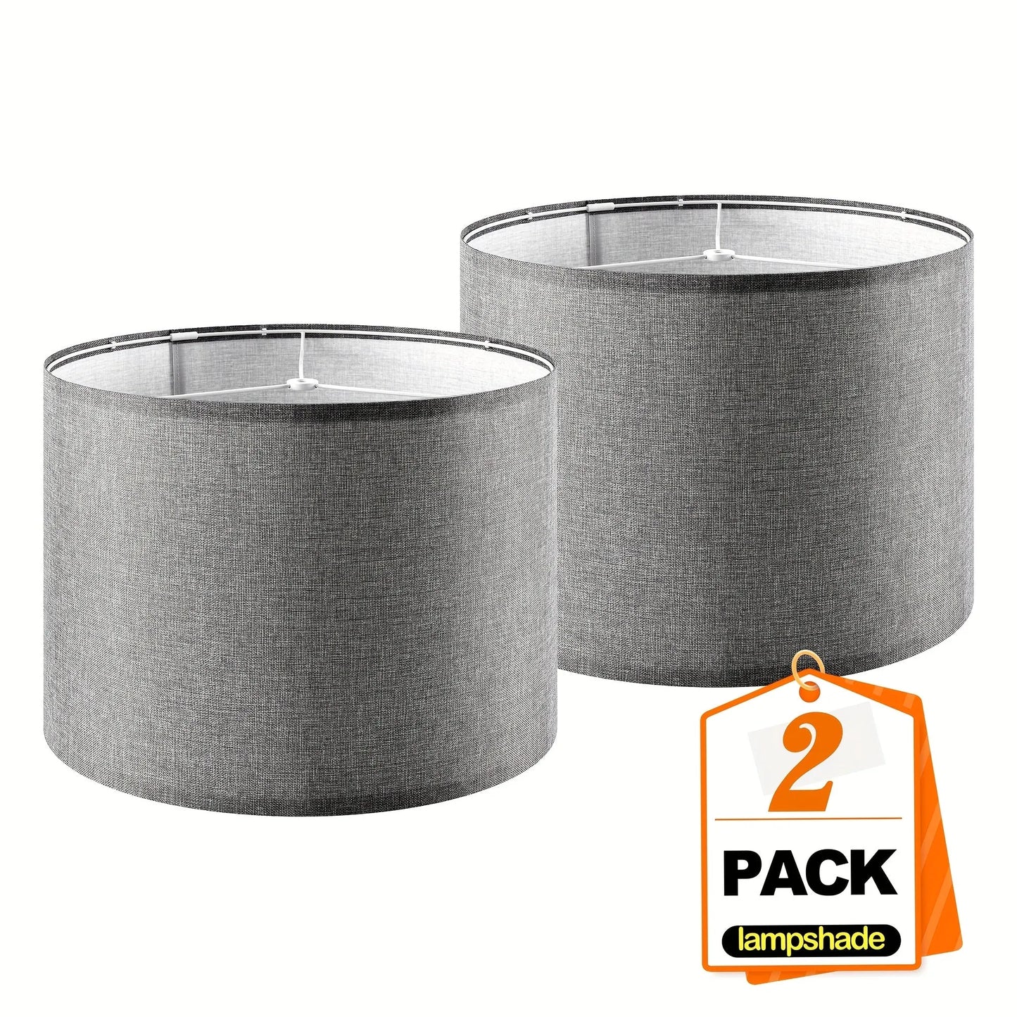 Grey Drum-Shaped Lampshade - 13x13x10 Inches Spider Fitter Traditional Table and Bedside Lampshade - Modern Alternative to GO&SO