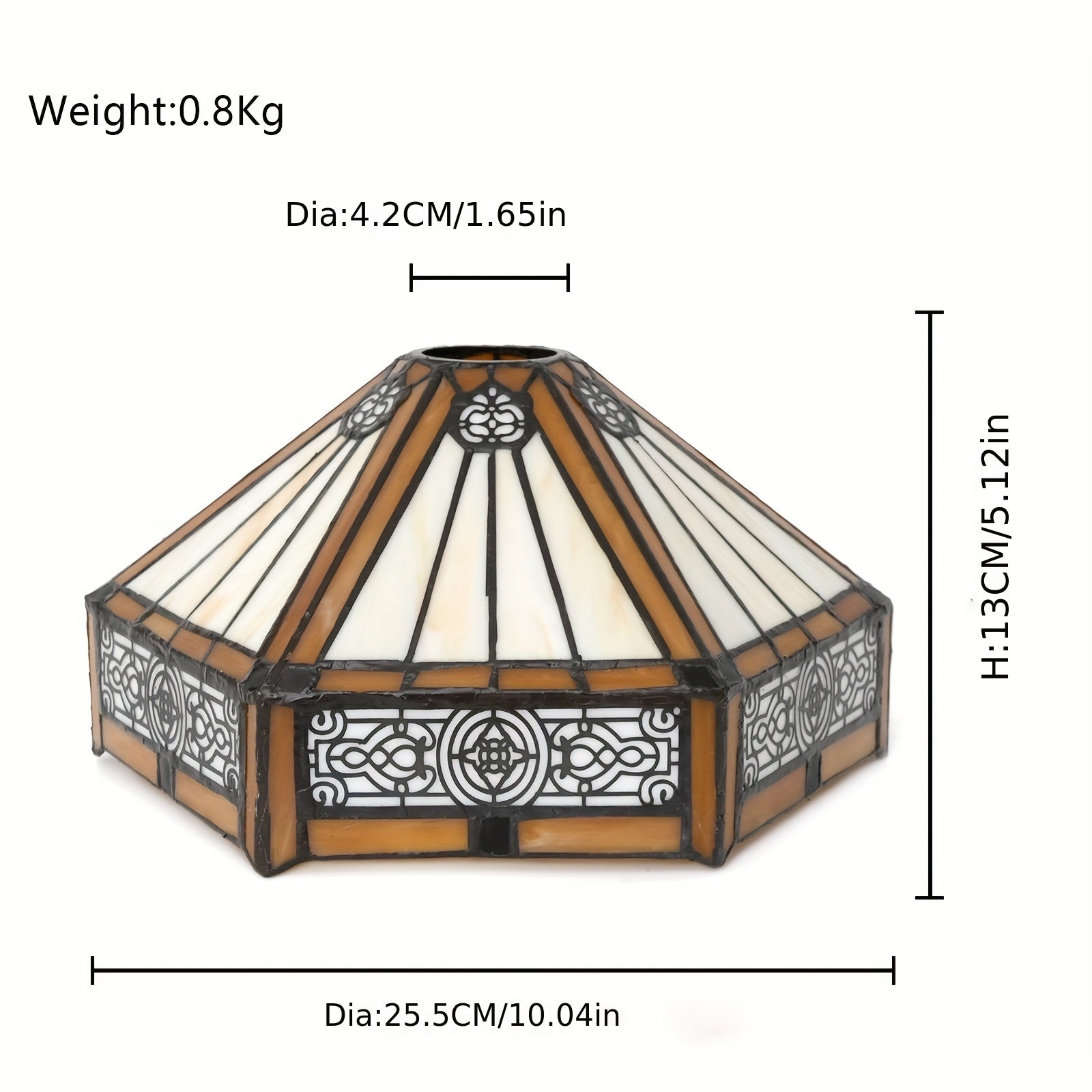 Mission Style Hexagon Stained Glass Lamp Shade