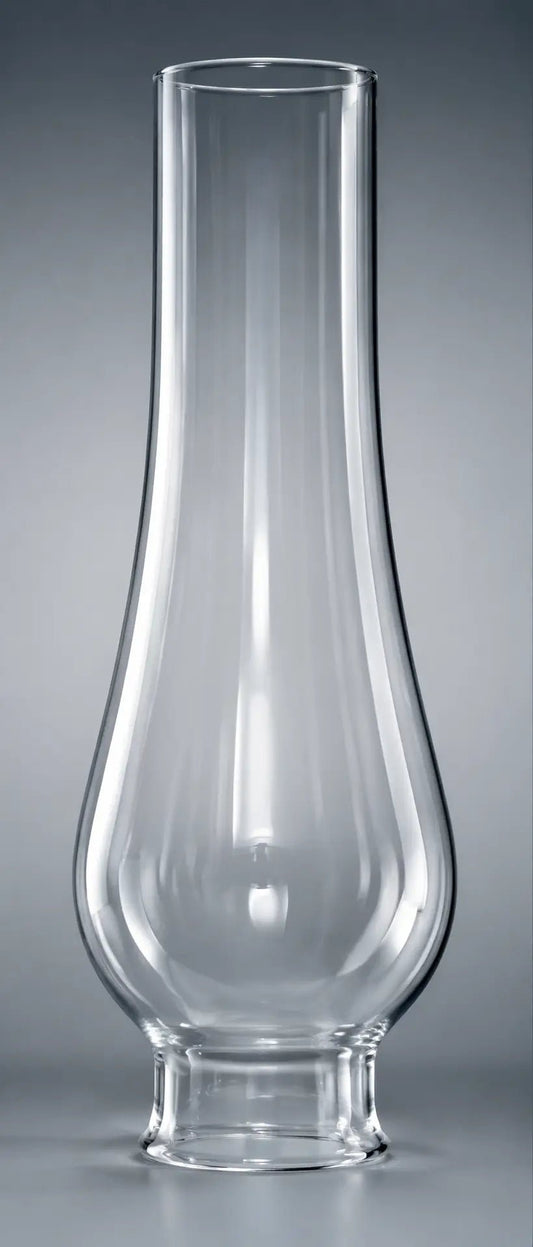66220 Clear Glass Lamp Chimney – 10" Height, 2" Fitter, 3¼" Bulge - Adrianas Specialty Lamp Shades