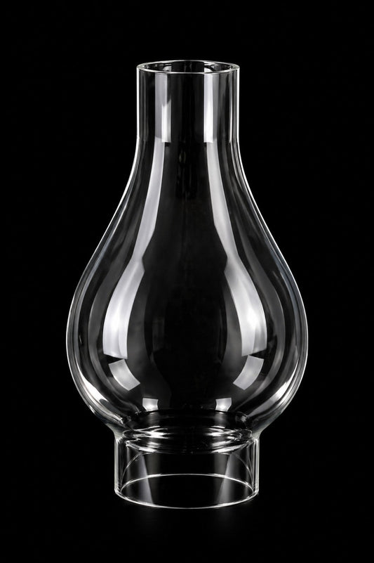 66324 Clear Glass Lamp Chimney – 9" Height, 3" Fitter, 5" Bulge - Adrianas Specialty Lamp Shades