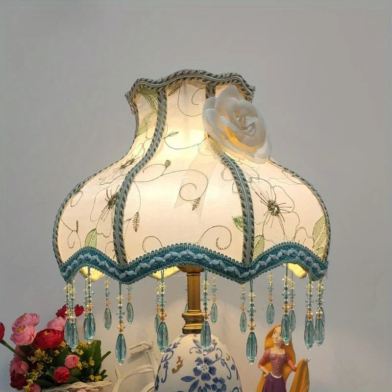 Handmade Floral lampshade with White Roses
