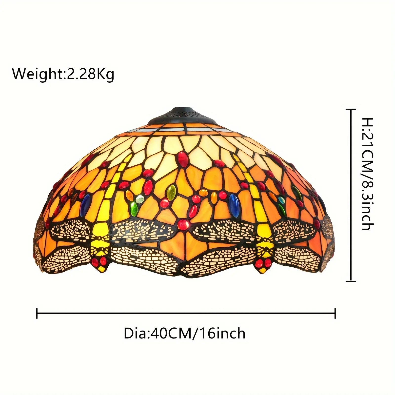 16 Inch Handmade Stained Glass Lamp Shade