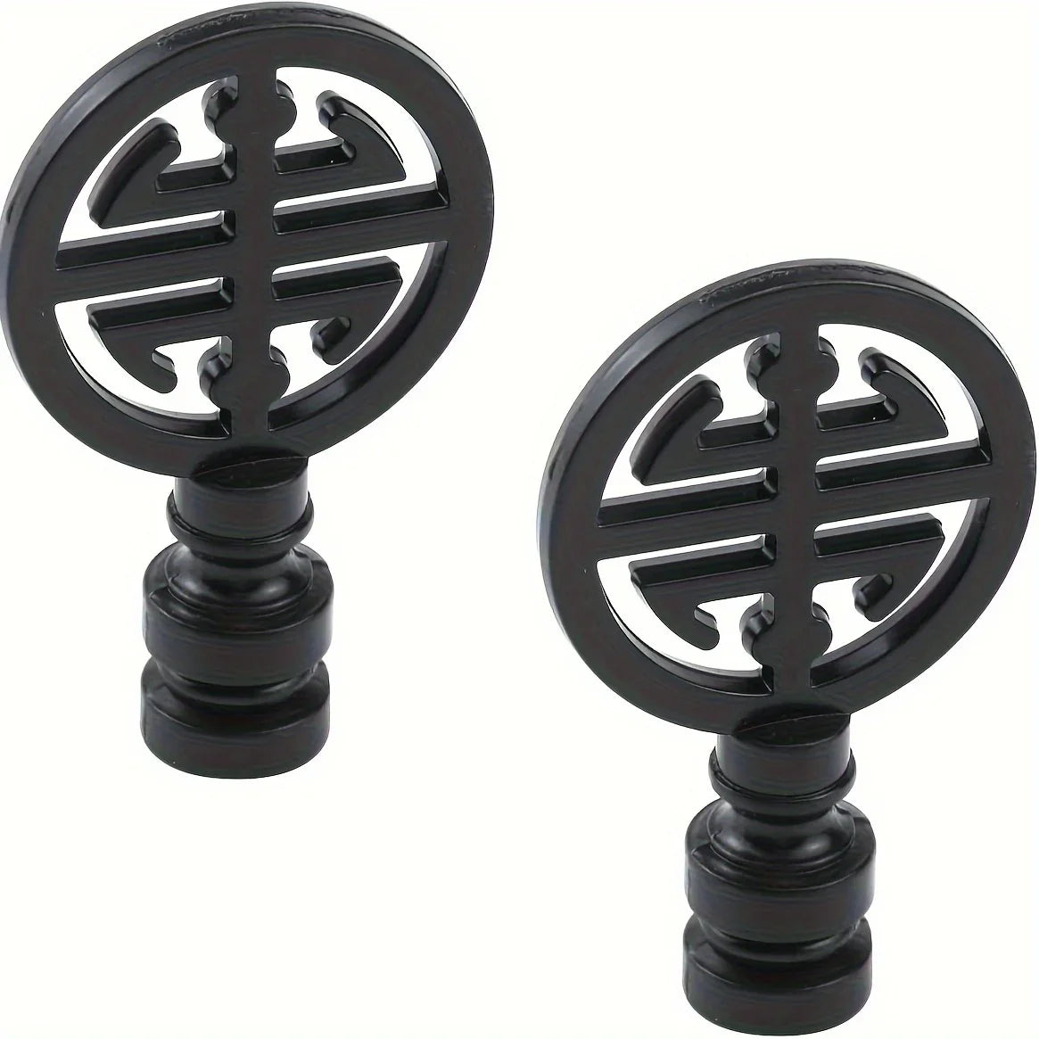 Set of 2 Polished Metal Lamp Finials