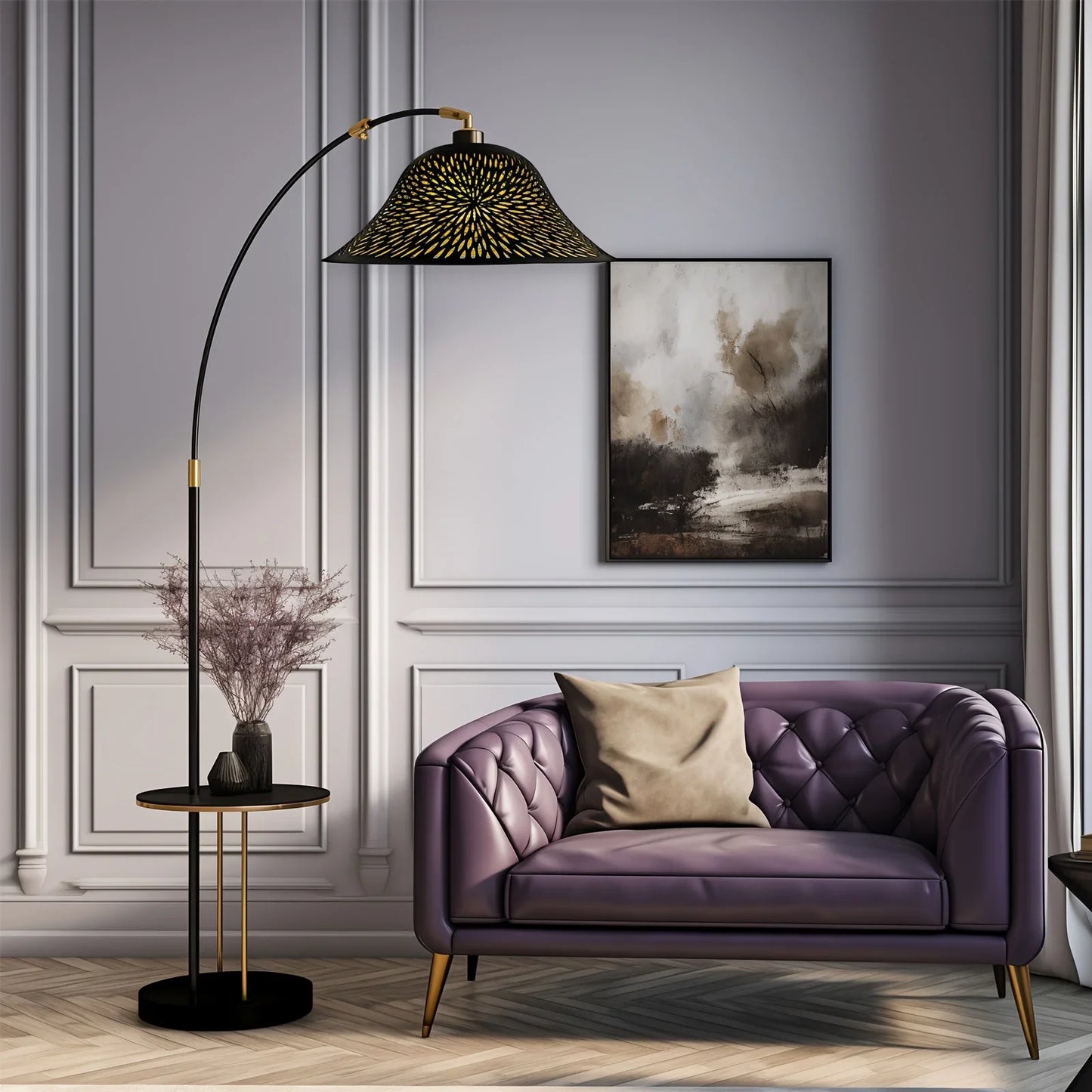 2pcs 12.2*7.5*4.9" About 2.9 Pounds/set Black Outside And Golden Daisy Inside