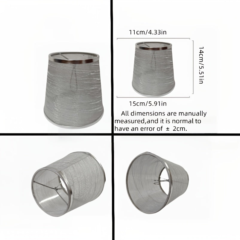 Elegant Golden, Silvery, and Copper Gauze Clip-On Lampshade