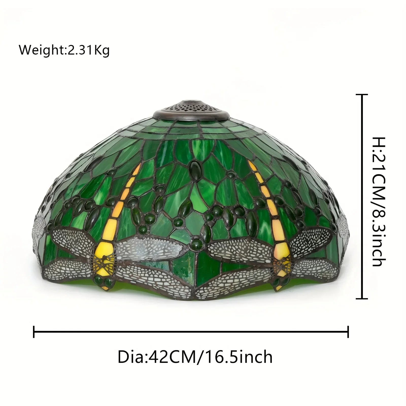 Luxury 16-Inch Rose Stained Glass Lamp Shade