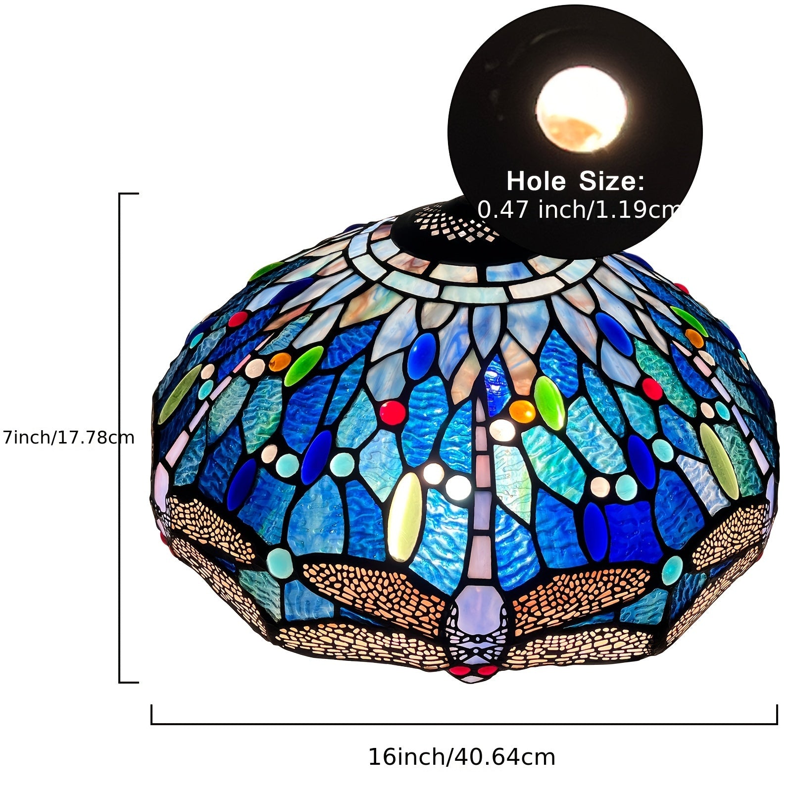 Mission Cream Style 16" Stained Glass Lamp Shade - Traditional Frosted Finish, Glass, Pagoda-Shaped Replacement for Table & Floor Lamps - Adrianas Specialty Lamp Shades