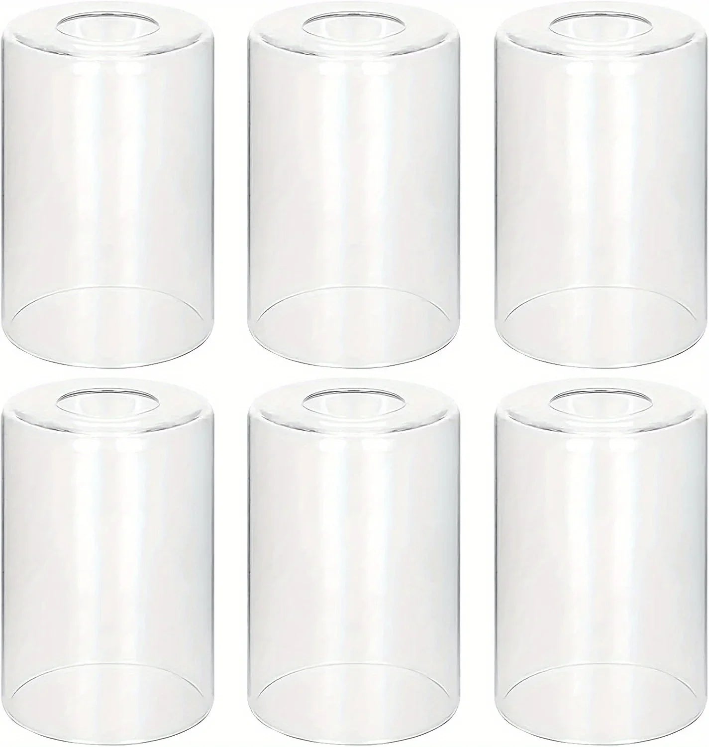 6-Pack Modern Polished Finish Glass Cylinder Lampshades