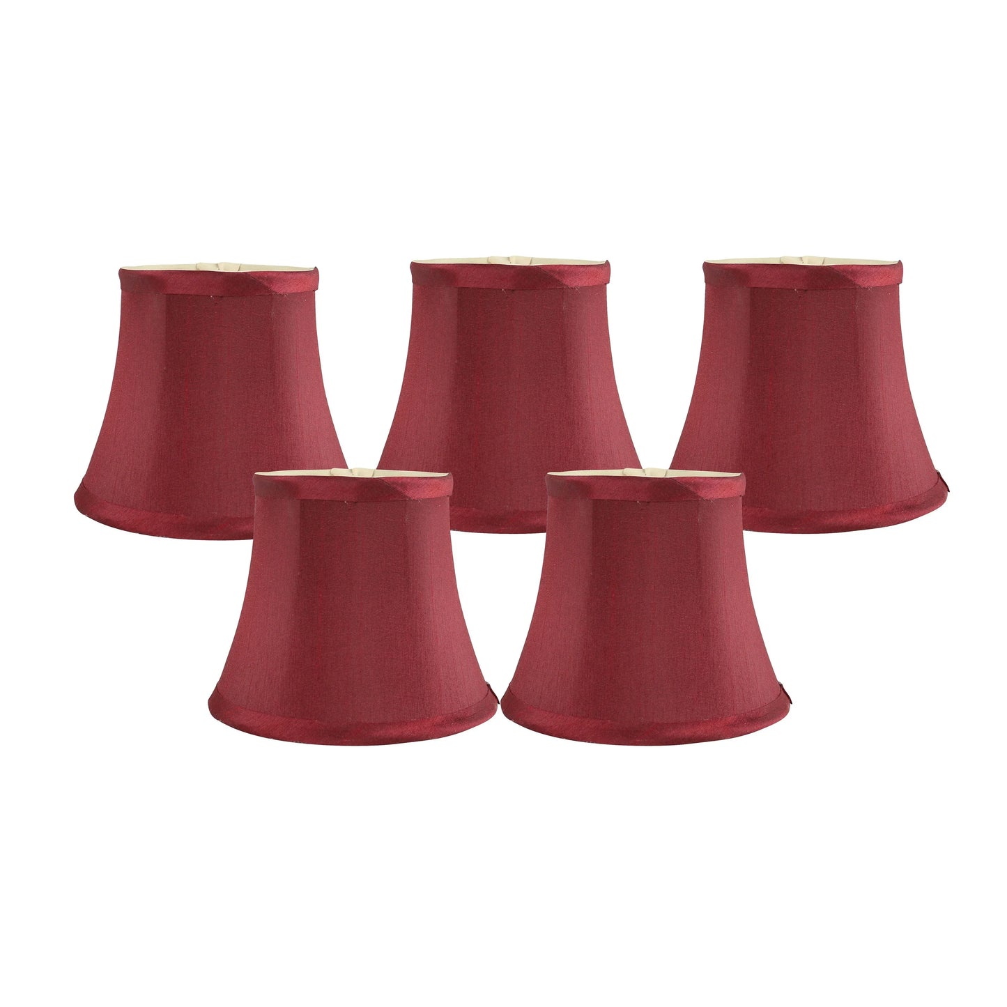 Meriville Faux Silk Clip On Chandelier Lamp Shades, 4-inch by 6-inch by 5-inch, Bell shape