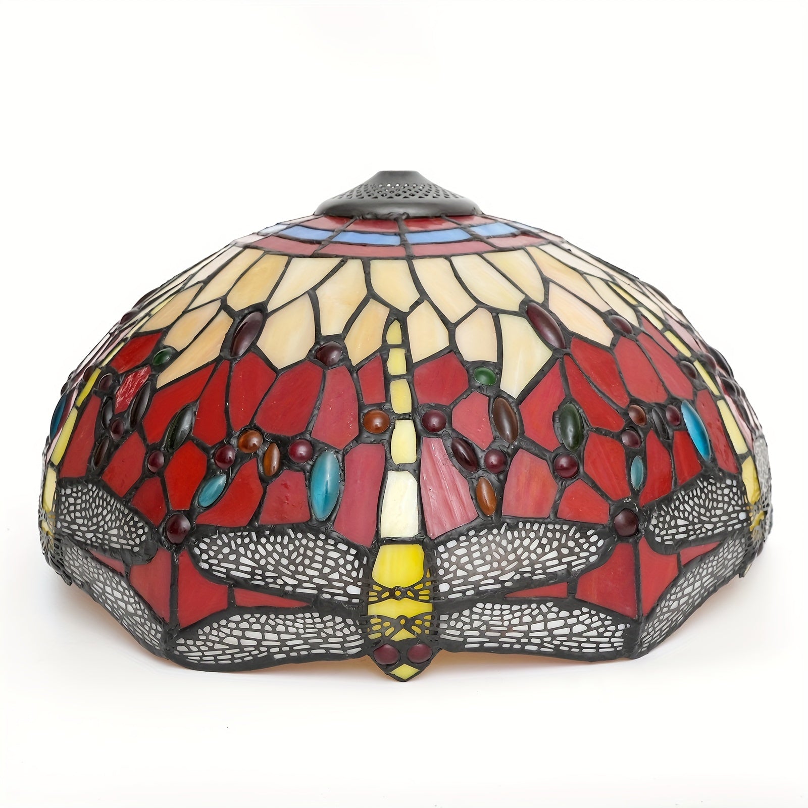 16-Inch Rose Stained Glass Lampshade Replacement