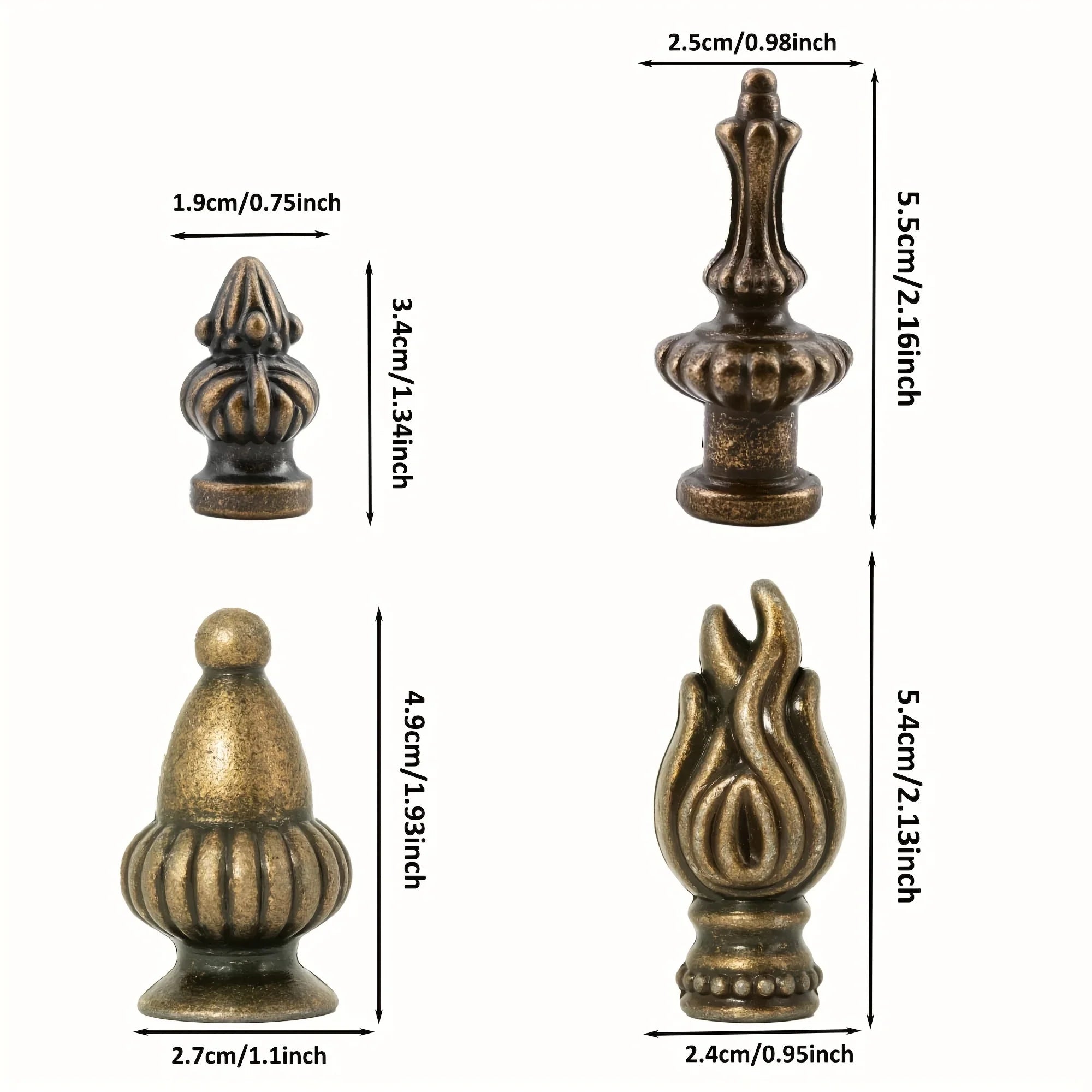 Brass Lamp Finial Cap Knob Retro Lamp Finial