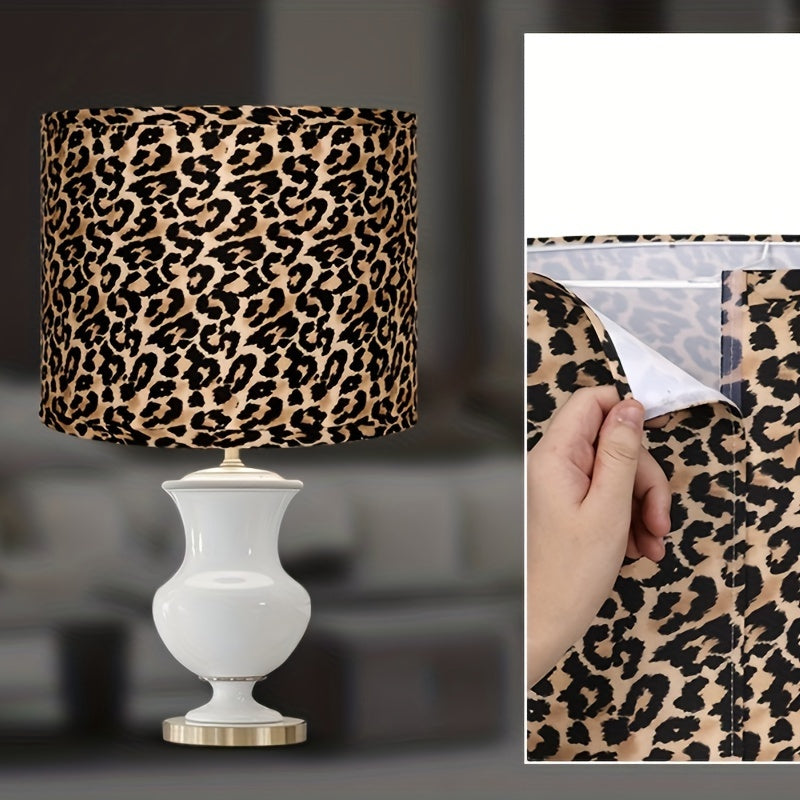 Large Lampshade Set Of 2 Drum Lampshades 15 "top X 15" Bottom X 12 "high, Large Lampshade Spider Pincer Lampshades With 10" Height Easy To Assemble Delicate Leopard Print Appearance Modern And Traditional Style Table Lamps, F - Adrianas Specialty Lamp Shades
