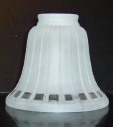 81253 Frosted Bell Glass Shade With Clear Square Rim - Specialty Shades