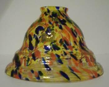 81358 Yellow Fleck Carnival Glass Pendant - Specialty Shades
