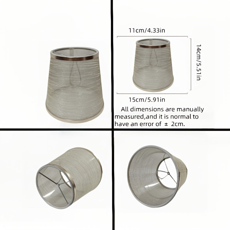 Elegant Golden, Silvery, and Copper Gauze Clip-On Lampshade