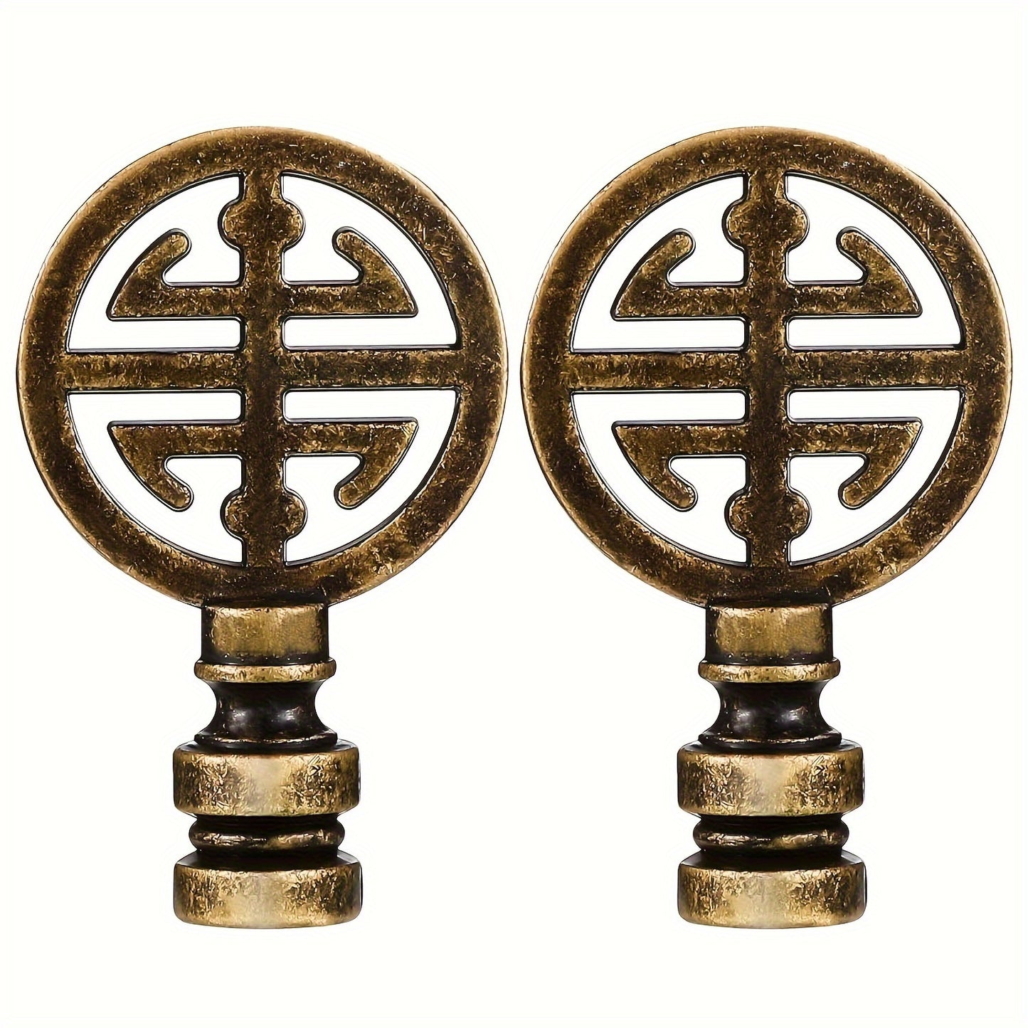 Set of 2 Polished Metal Lamp Finials - Adrianas Specialty Lamp Shades