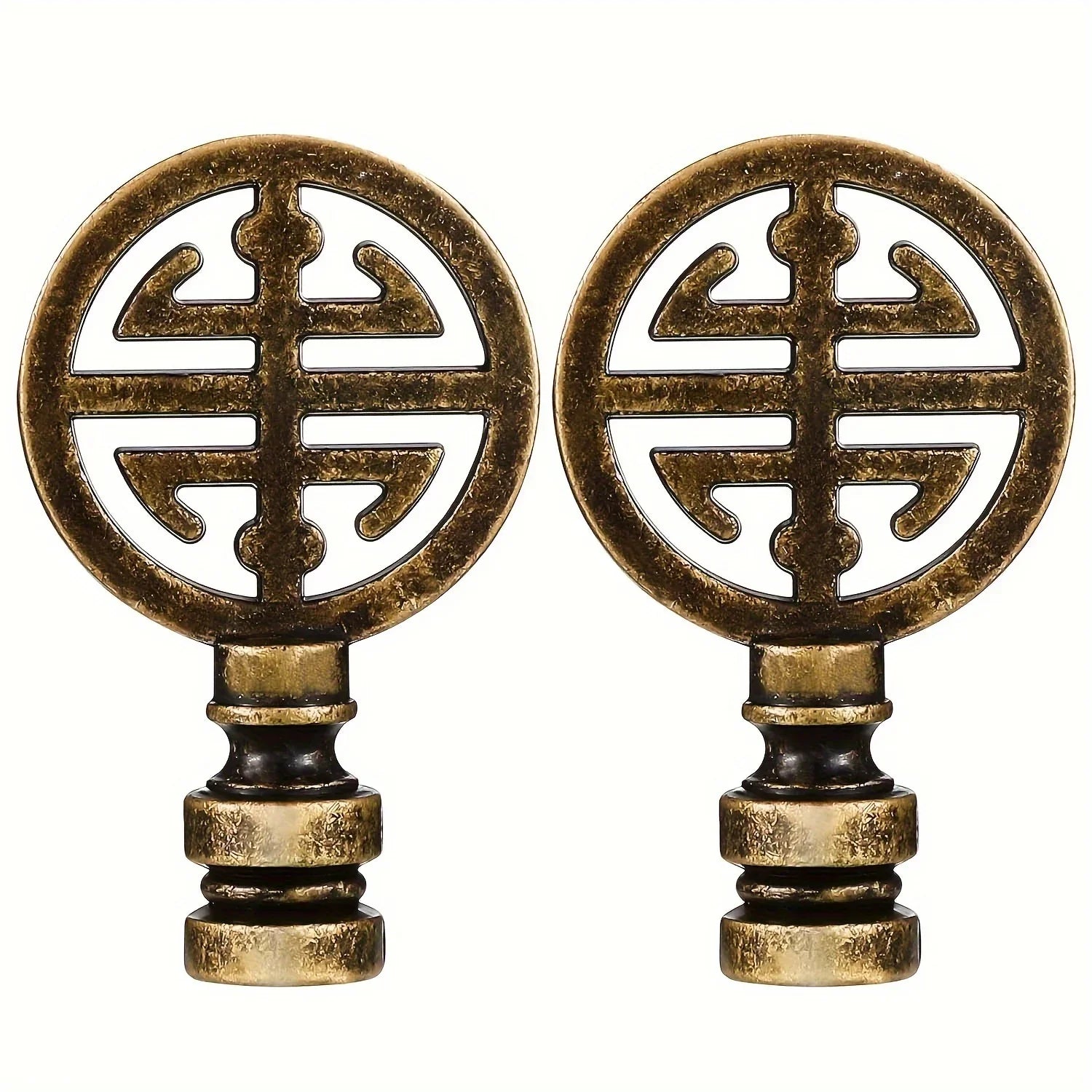 Set of 2 Polished Metal Lamp Finials