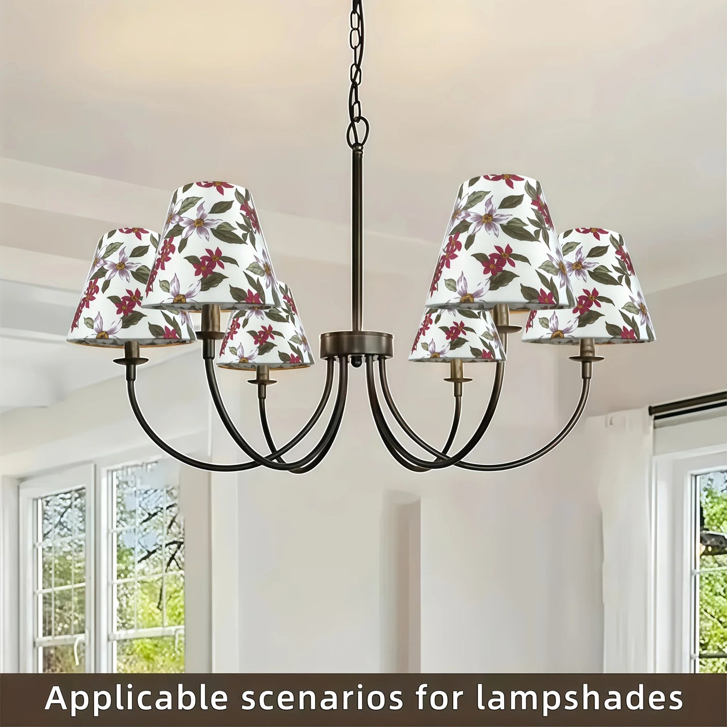3/6pcs Modern Fabric & Metal Ceiling Fixture with Soft Glow Lampshade