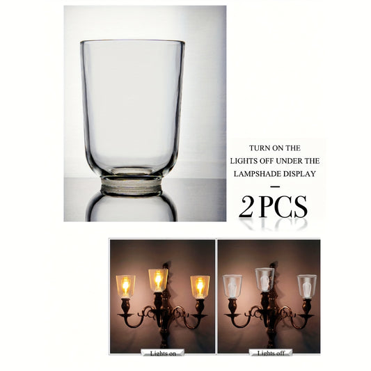 2pcs Modern Bell-Shaped Glass Lampshades, High Clarity, Easy Install - Perfect for Chandeliers, Wall Sconces & Vanity Lighting - Adrianas Specialty Lamp Shades