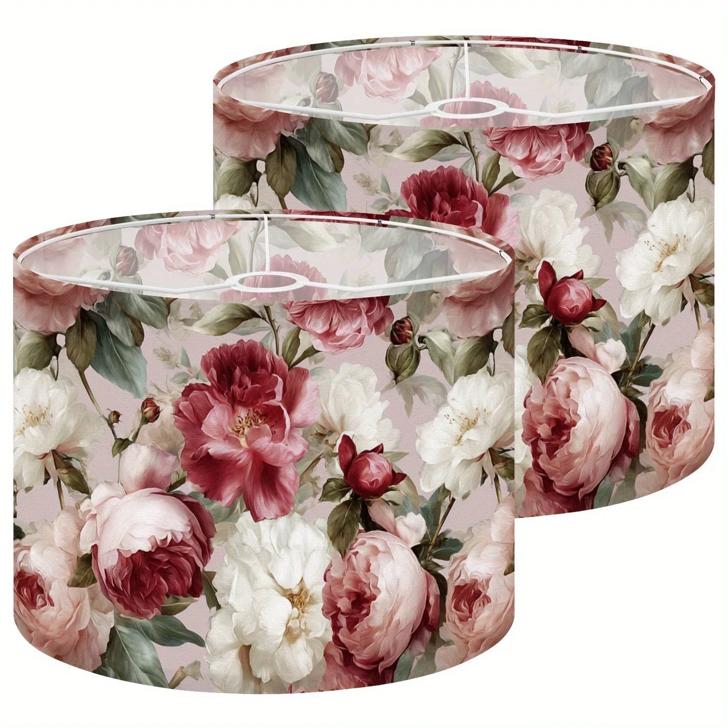 2-Pack Elegant Floral Desk Lamp Shades
