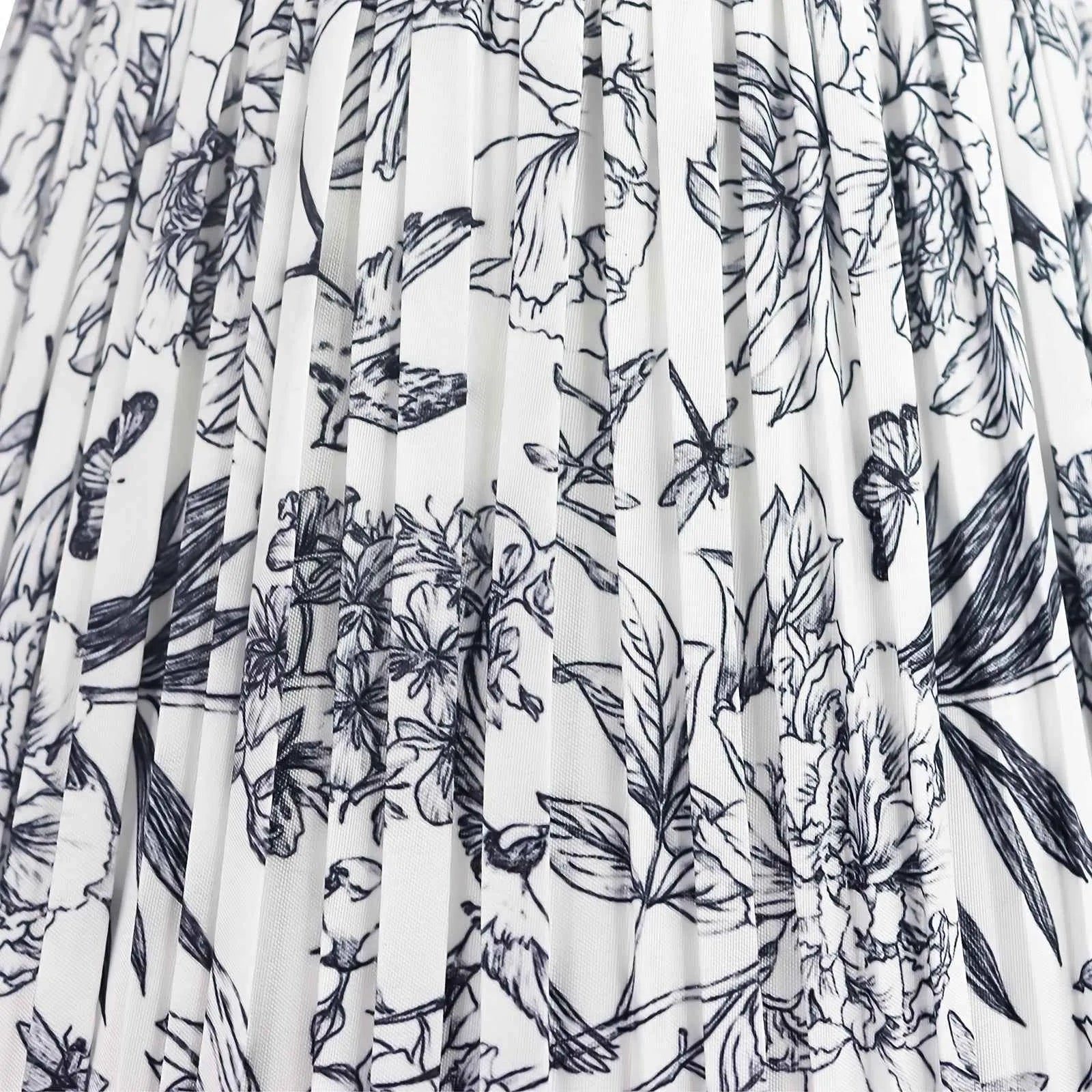 Blue Toile Floral Fabric Lampshade 6x10x7.5" - Artistic Decorative Clock-Shaped Cover for table lights, floor lights, and pendant lights