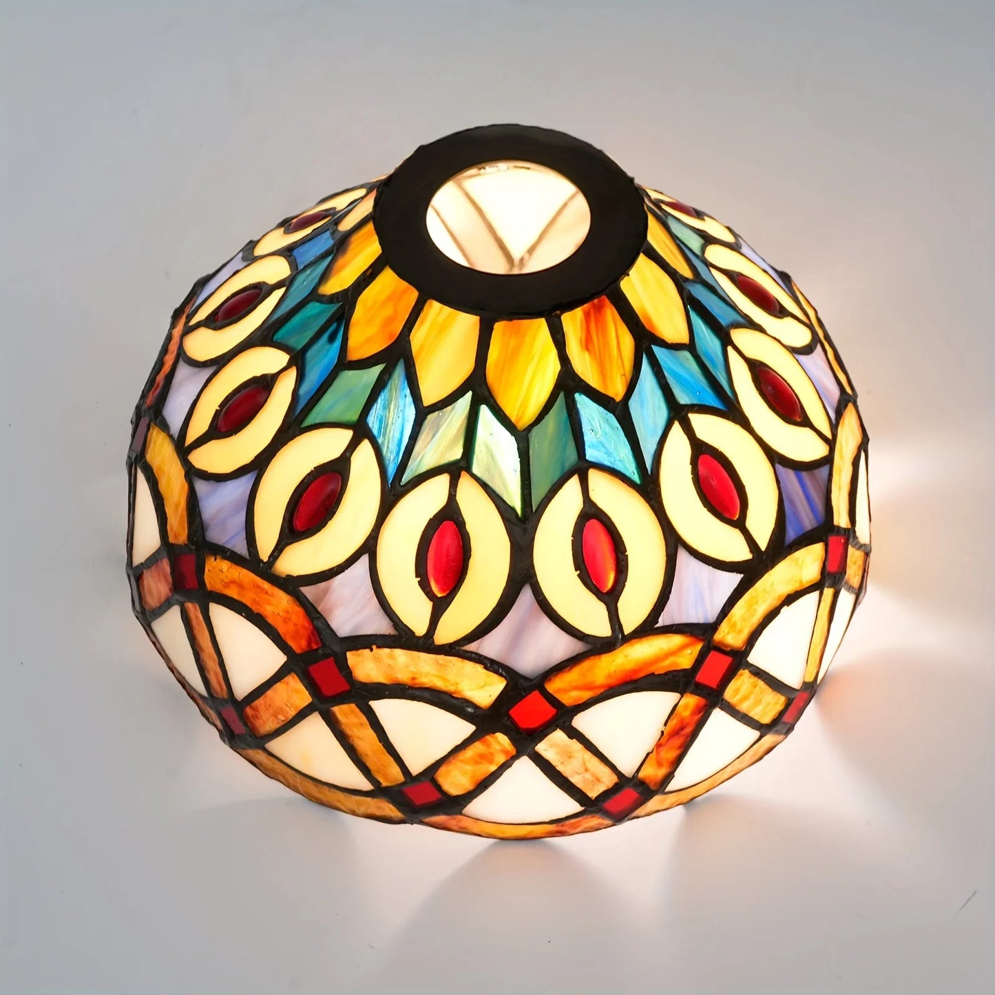 Lampshade Replacement Only, 8 Inch Stained Glass Blue Dragonfly