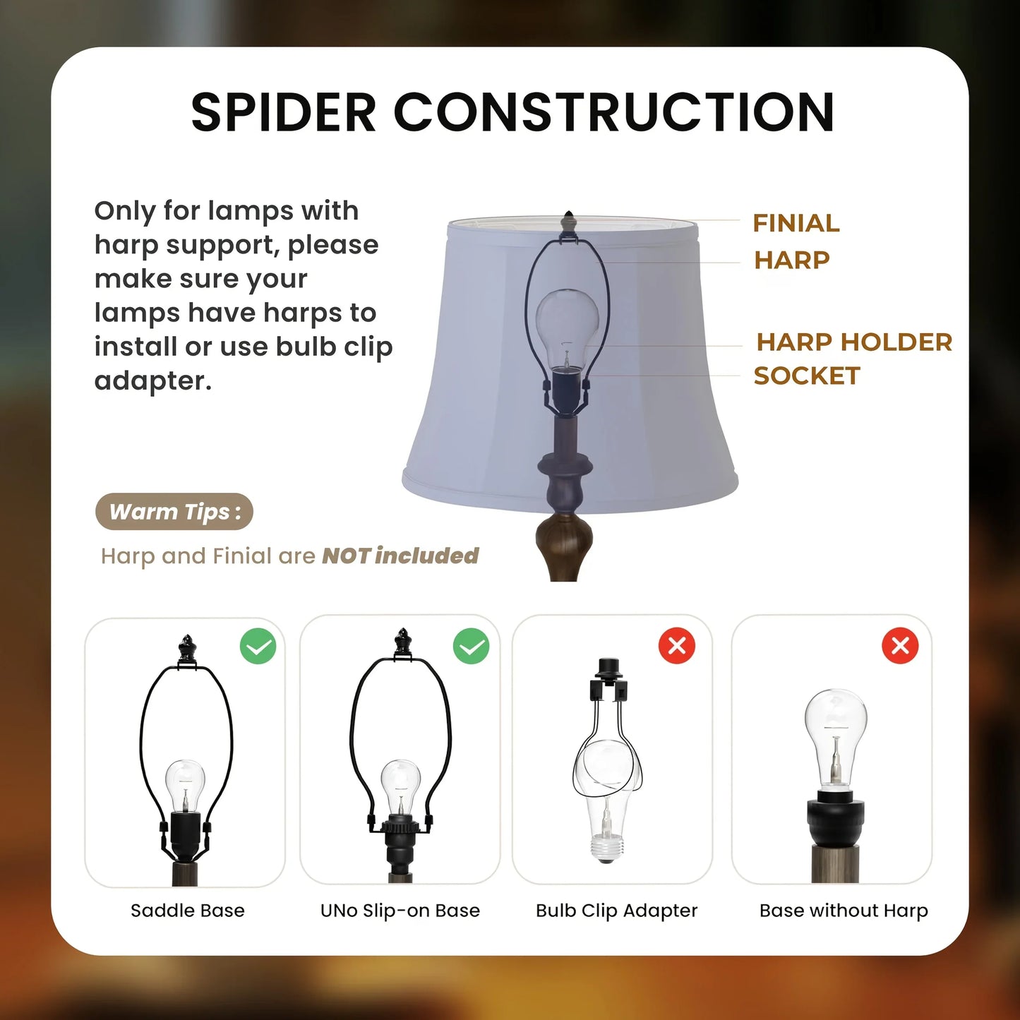 Double Royal Style Foldable Medium Lamp Shade Set of 2