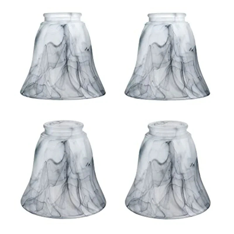4-Pack Smokey Alabaster Glass Bell Shade