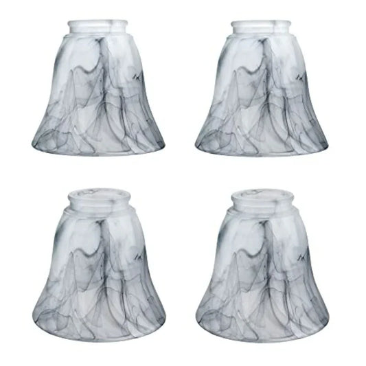 4-Pack Smokey Alabaster Glass Bell Shade
